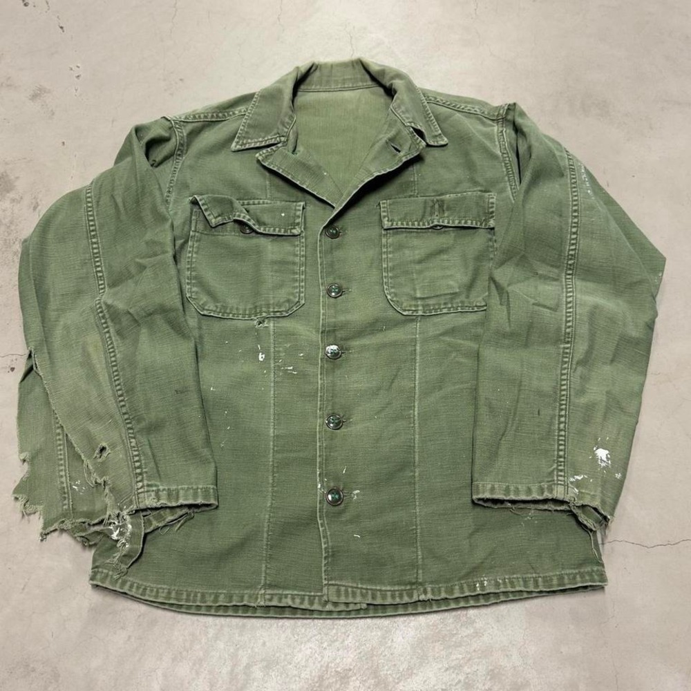 Vintage 50s\60s thrashed military OG-107 combat shirt